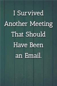 I Survived Another Meeting That Should Have Been an Email. Notebook
