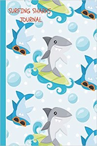 Surfing Sharks Journal: Art Sketchbook Journal, Notebook 100 Blank Numbered Pages 6 X 9 Creative Artist Drawing Book