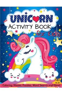 Unicorn Activity Book for Kids Ages 4-8