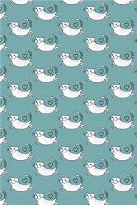 Journal Notebook For Cat Lovers Flying Cats Pattern 9