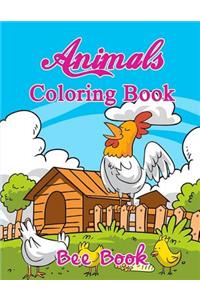 Animals Coloring Book by Bee Book: 20 Unique Animals Images and 2 Copies of Every Image. Makes the Perfect Gift for Everyone.