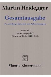 Martin Heidegger, Anmerkungen I-V (Schwarze Hefte 1942-1948)