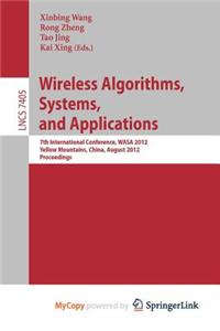 Wireless Algorithms, Systems, and Applications