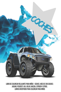 Libro de colorear divertido para niño - Coches. Más de 200 coches
