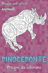 Disegni da colorare - Disegni Anti stress - Animale - Rinoceronte