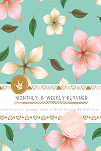 Monthly & Weekly Planner 2019 - 2020 with Gratitude Journal, Habit & Mood Tracker, TO-DO Lists