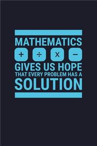 Mathematics Give Us Hope That Every Problem Has A Solution + - X
