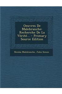 Oeuvres de Malebranche