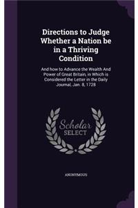 Directions to Judge Whether a Nation be in a Thriving Condition