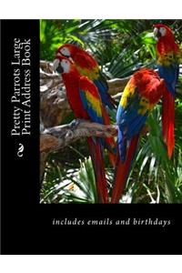 Pretty Parrots Large Print Address Book