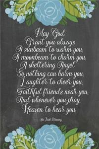 Chalkboard Journal - Irish Blessing (Blue-White)