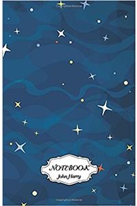 Notebook Journal Dot-grid, Notebook Cartoon Background With Stars