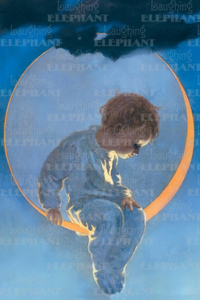 Boy Sitting on Moon - New Child Greeting Card