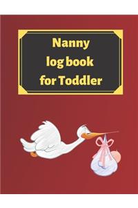 Nanny log book for Toddler