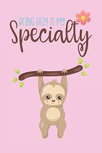 Being Lazy is My Specialty Merry X'Mas Sloth Notebook for Sloth lovers