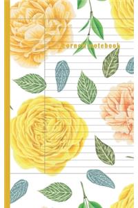 Cornell Notebook: Notes Taking System for High School Adult Student with College Ruled Lines Composition Yellow Flower Theme