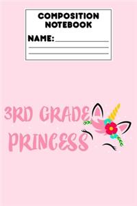 Composition Notebook 3rd Grade Princess