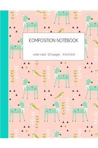 Composition notebook wide ruled 120 pages 8.5x11 (A4)