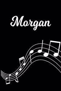 Morgan: Sheet Music Note Manuscript Notebook Paper - Personalized Custom First Name Initial M - Musician Composer Instrument Composition Book - 12 Staves a 