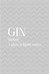 Gin (Noun) A Glass Of Liquid Sanity