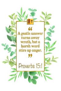 A Gentle Answer Turns Away Wrath, But a Harsh Word Stirs Up Anger: Proverbs 15:1 Bible Journal