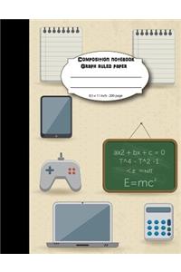Composition notebook graph ruled paper 8.5 x 11