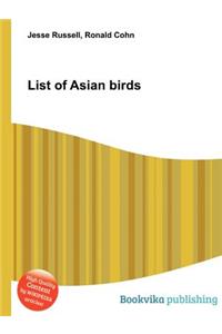 List of Asian Birds