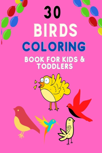 30 birds coloring book for kids & toddlers