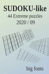 SUDOKU-like: 44 Extreme puzzles, 2020/09