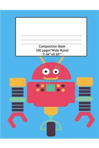 Composition Book Wide Ruled 100 Pages (7.44 x 9.69)