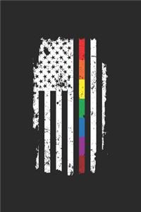 USA Flag - LGBT: Blank Lined Notebook / Journal (6 X 9 -120 Pages) - LGBT Pride, US Flag, Donald Trump Supporter, and 4th of July Gift Idea