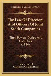 The Law of Directors and Officers of Joint Stock Companies