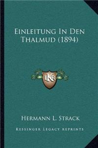 Einleitung In Den Thalmud (1894)