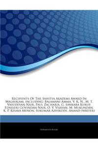 Articles on Recipients of the Sahitya Akademi Award in Malayalam, Including
