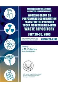Proceedings of the Advisory Committee on Nuclear Waste