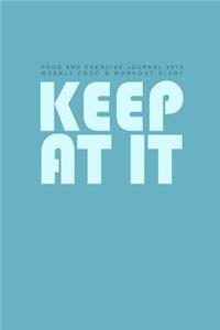 Food and Exercise Journal 2016 Weekly Food & Workout Diary