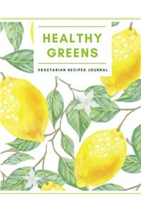 Healthy Green Vegetarian Recipes Journal