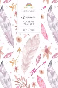 Monthly & Daily Rainbow Academic Planner 2019 - 2020