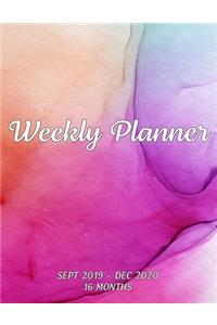 Weekly Planner Sept 2019 - Dec 2020 16 Months