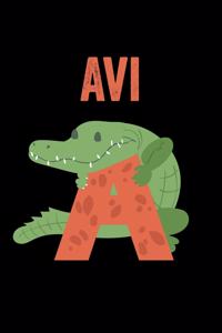 Avi: Journal (Diary, Notebook) Personalized Custom Name Alphabet Alligator Birthday Gift for Boys