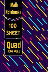 math notebooks quad 4x4 rule, 100 sheets