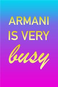 Armani: I'm Very Busy 2 Year Weekly Planner with Note Pages (24 Months) - Pink Blue Gold Custom Letter A Personalized Cover - 2020 - 2022 - Week Planning - 