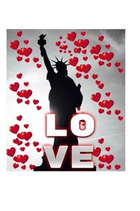 Statue Of Liberty Valentine's heart creative blank love journal
