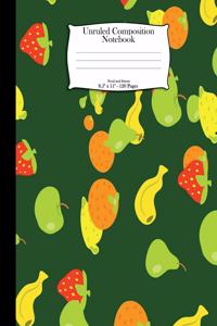 Unruled Composition Notebook. Food and Sweets. 8.5