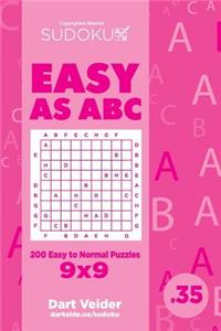 Sudoku Easy as ABC - 200 Easy to Normal Puzzles 9x9 (Volume 35)