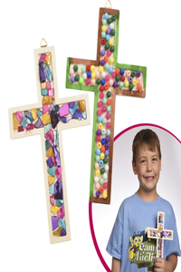 Vacation Bible School (Vbs) 2024 Camp Firelight Raised Edge Cross Craft (Pkg of 12)