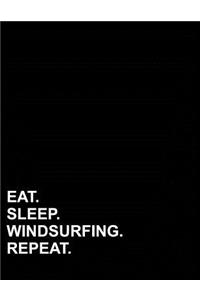 Eat Sleep Windsurfing Repeat: Graph Paper Notebook: 1/2 Inch Squares, Blank Graphing Paper with Borders