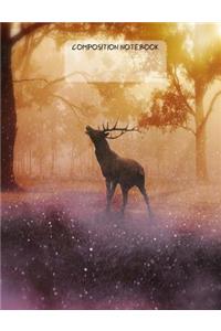 Elk at Dawn College Rule Composition Notebook