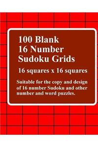 100 Blank 16 Number Sudoku Grids