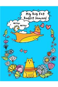 My Big Fat Bullet Journal for Cat Lovers Funny Flying Cartoon Cat 1
